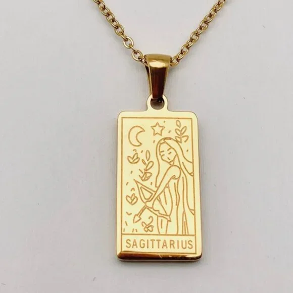 SAGITARIUS Stainless Steel Constellation Pendant Necklace - Picture 2 of 7